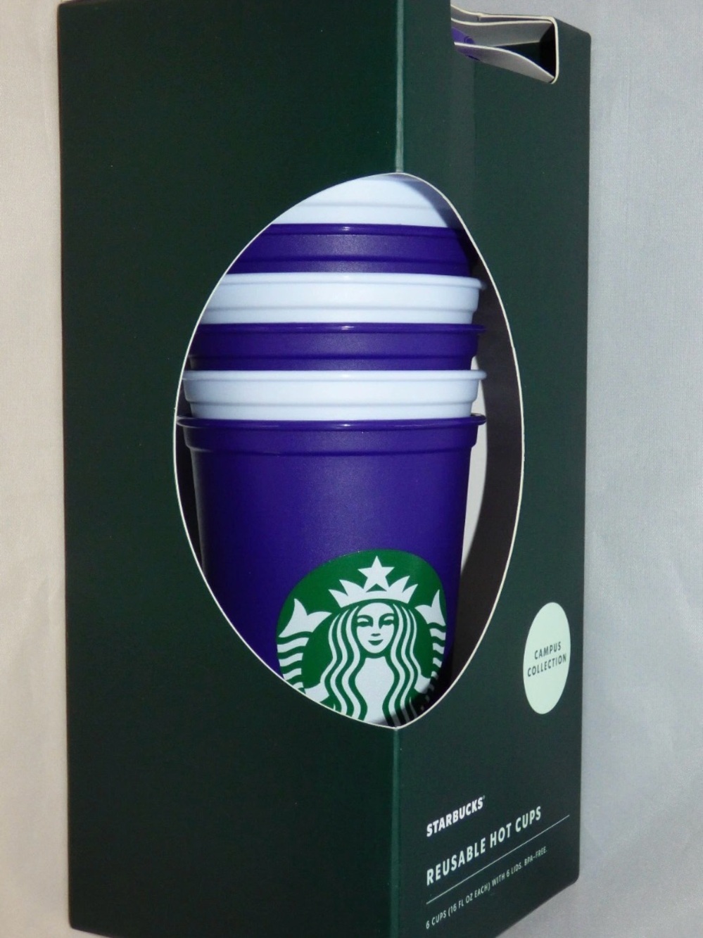 Starbucks Reusable Hot Cups with White Lids - Set
